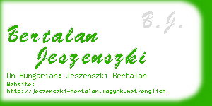 bertalan jeszenszki business card